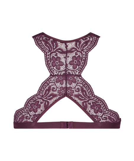 Bralette de estilo halter con espalda cruzada, Morado