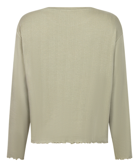 Pyjama Top Loose Pointelle, Verde