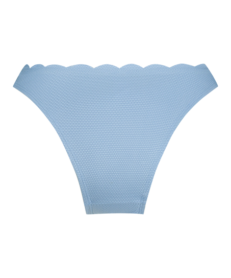 Braguita de Bikini de Corte Alto Scallop, Azul