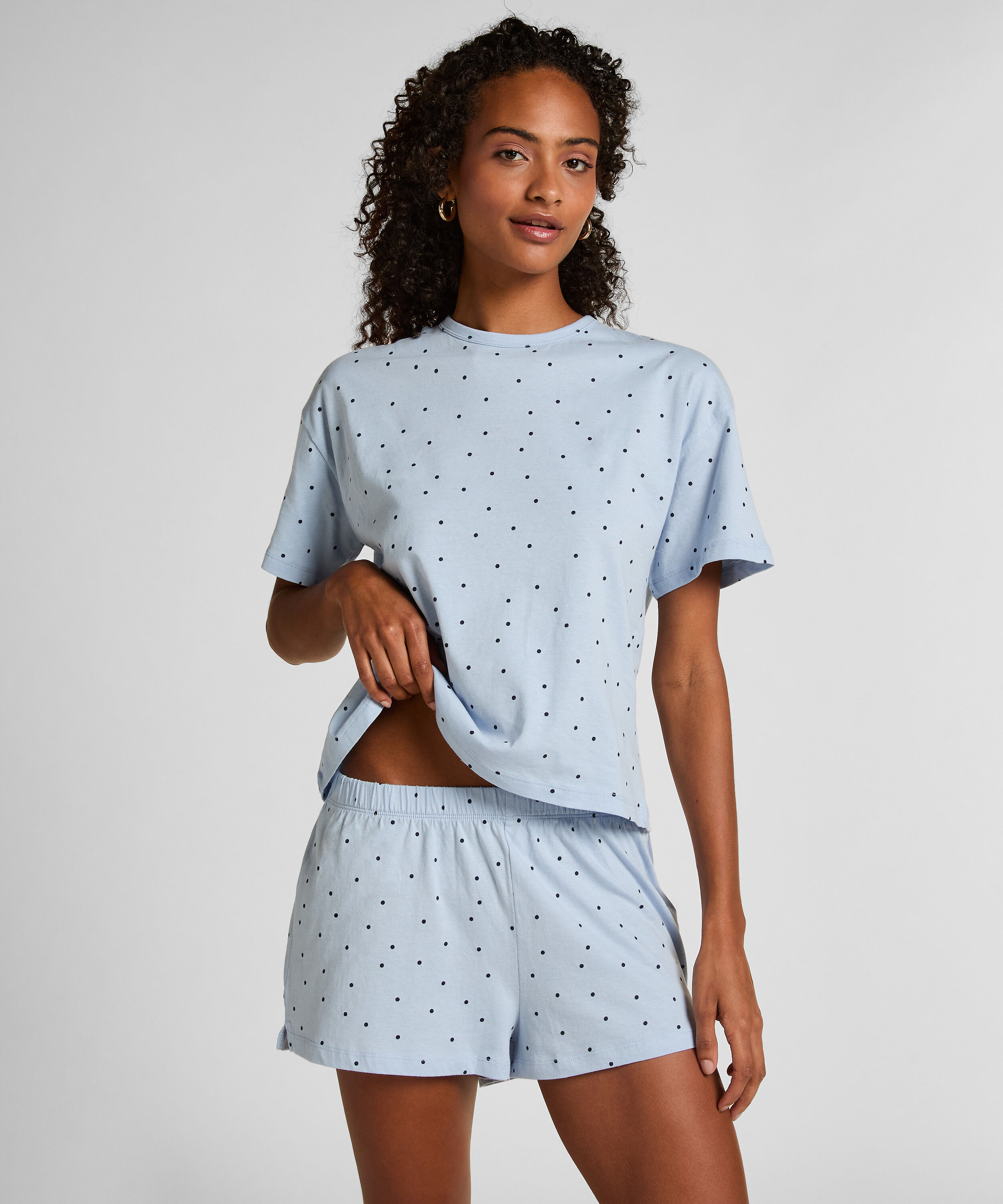 Conjunto de Pijama de Algodón, Azul Conjunto de Pijama de Algodón, Azul