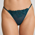 Tanga de pernera alta Margot, Azul