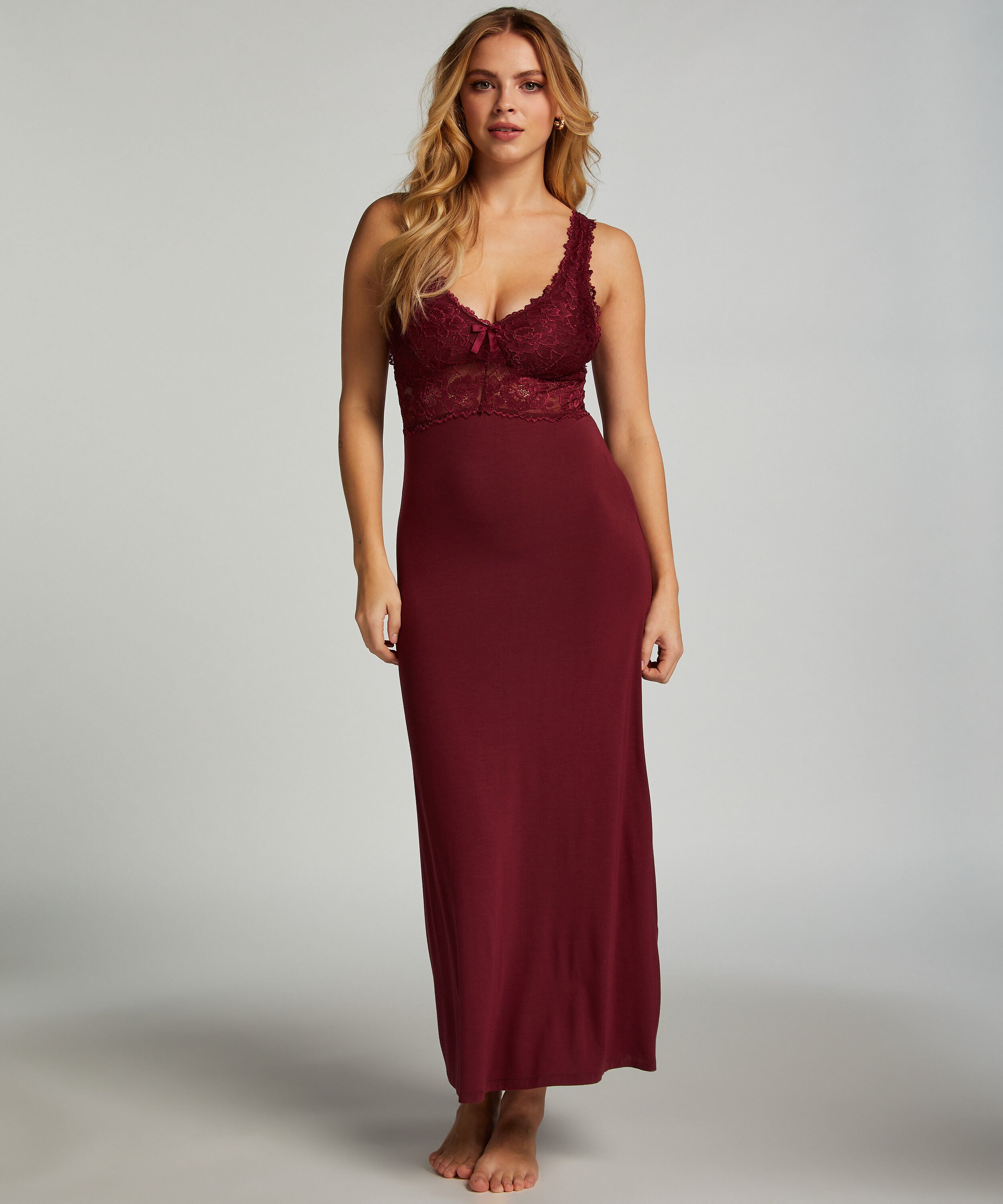 Vestido lencero Nora Lace Long, Morado