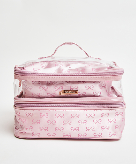 Lote de 3 bolsos de maquillaje, Rosa