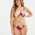 Top de bikini de aros no preformado Print Game, Rosa