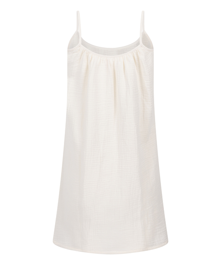 Vestido camisero de muselina, Blanco