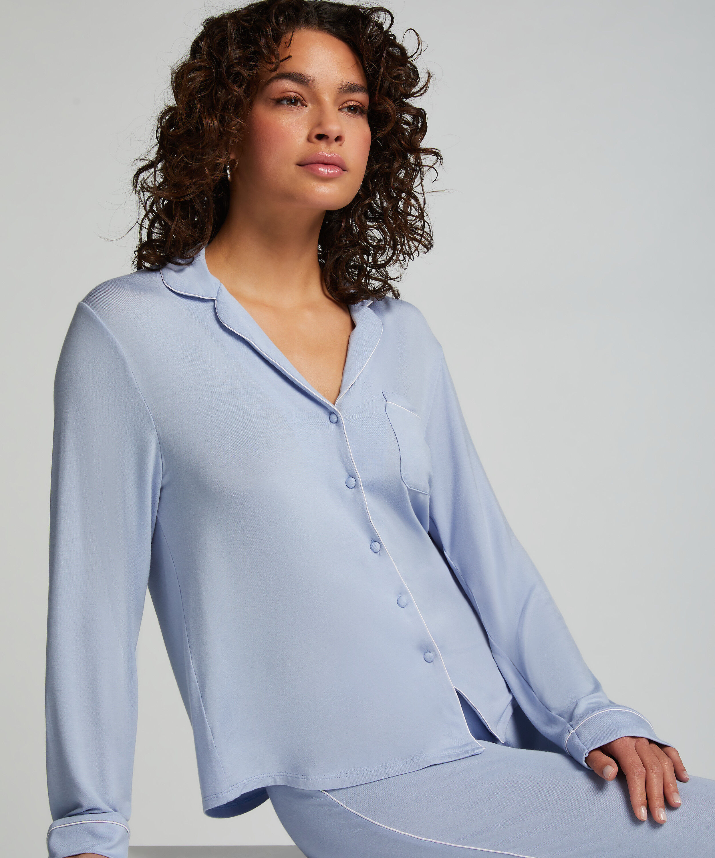 Chaqueta de manga larga de jersey Essentil, Azul