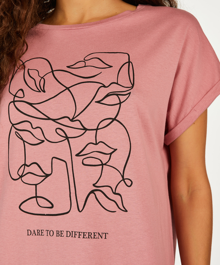 Camis&oacute;n de escote redondo, Rosa