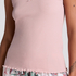 Conjunto de pijama acanalado con encaje, Rosa