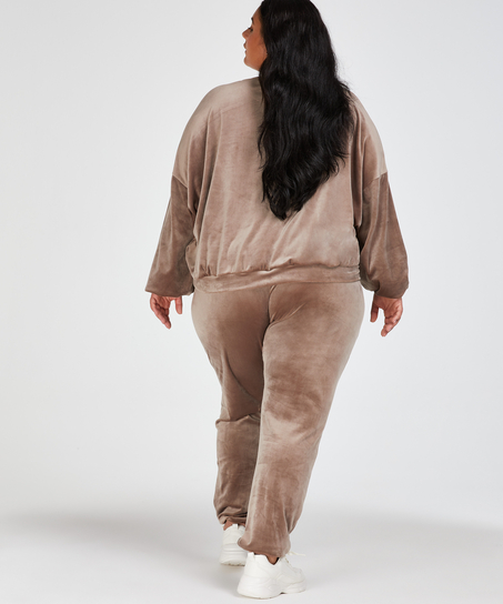 Top de terciopelo Lurex, Marr&oacute;n