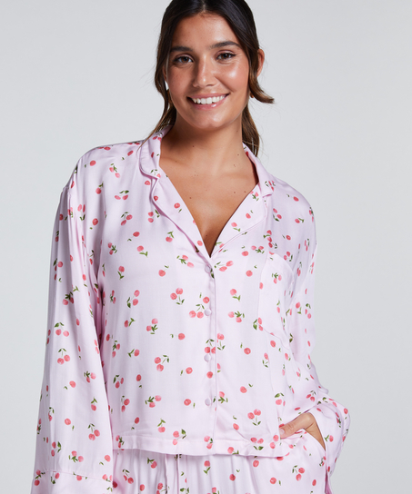 Chaqueta de manga larga y satén, Rosa