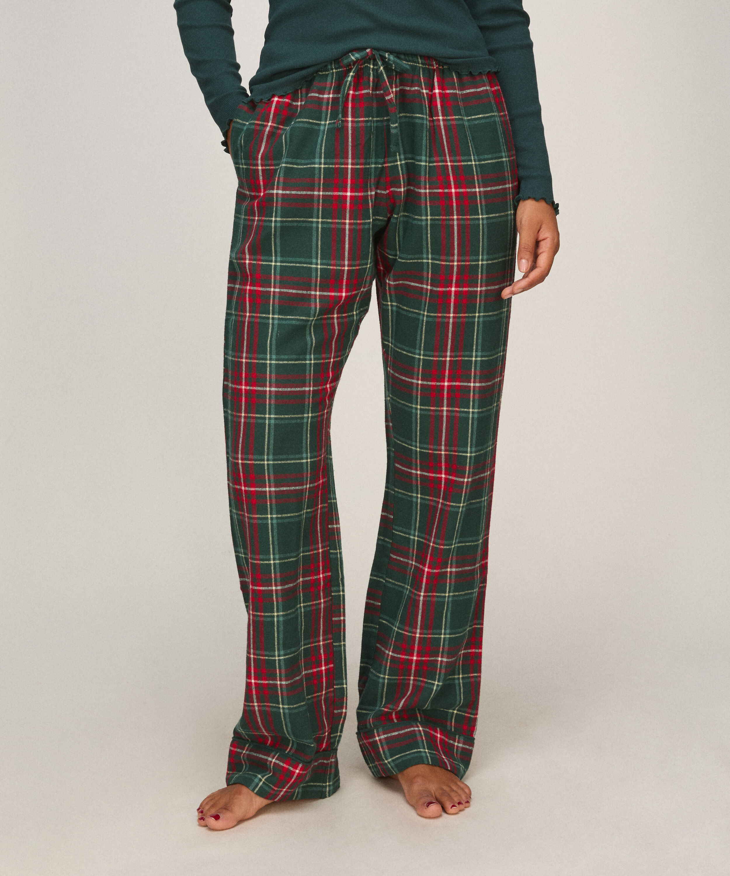 Petite pantalones de pijama de franela, Verde