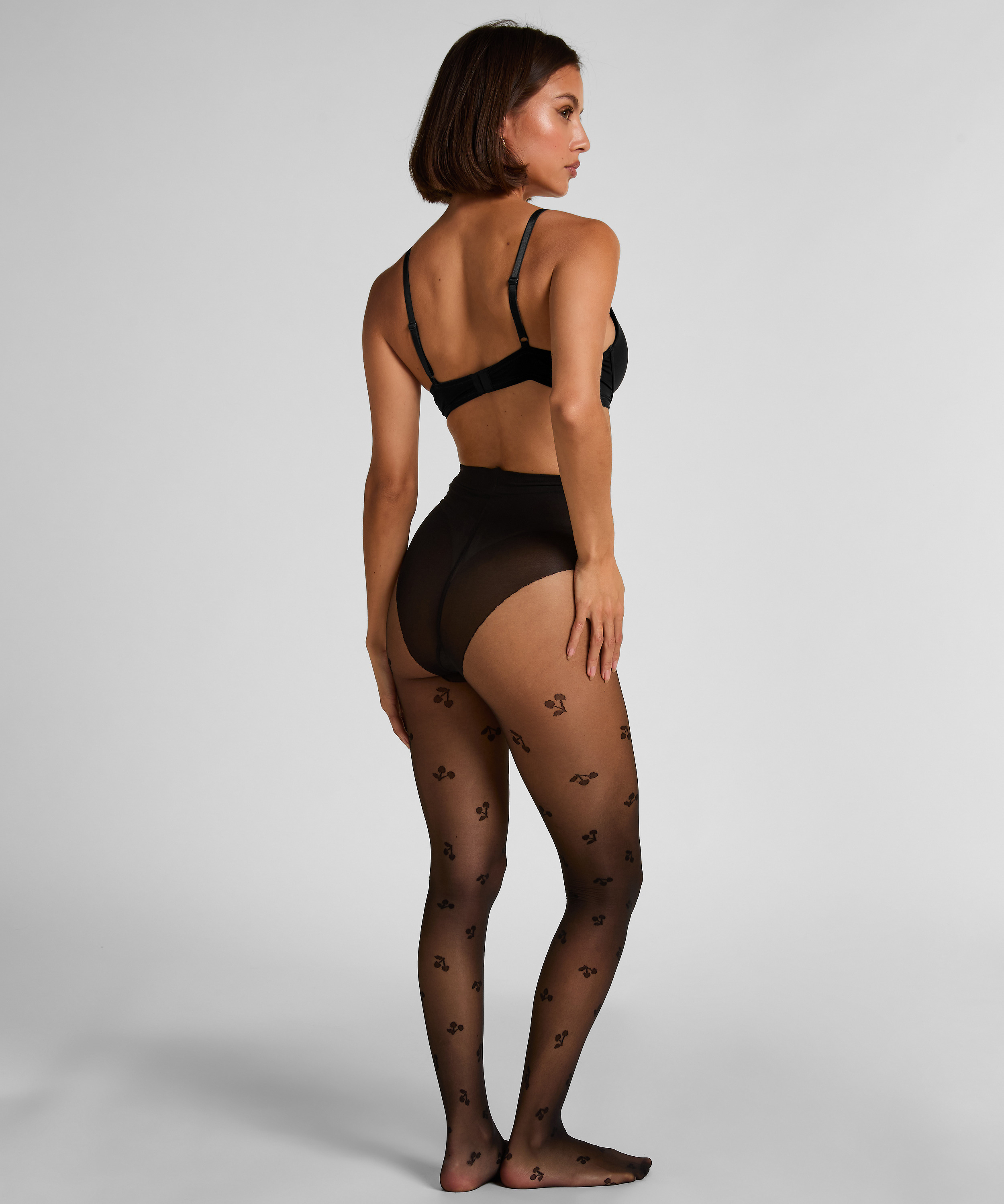 Medias 15 Denier estampadas, Negro, main