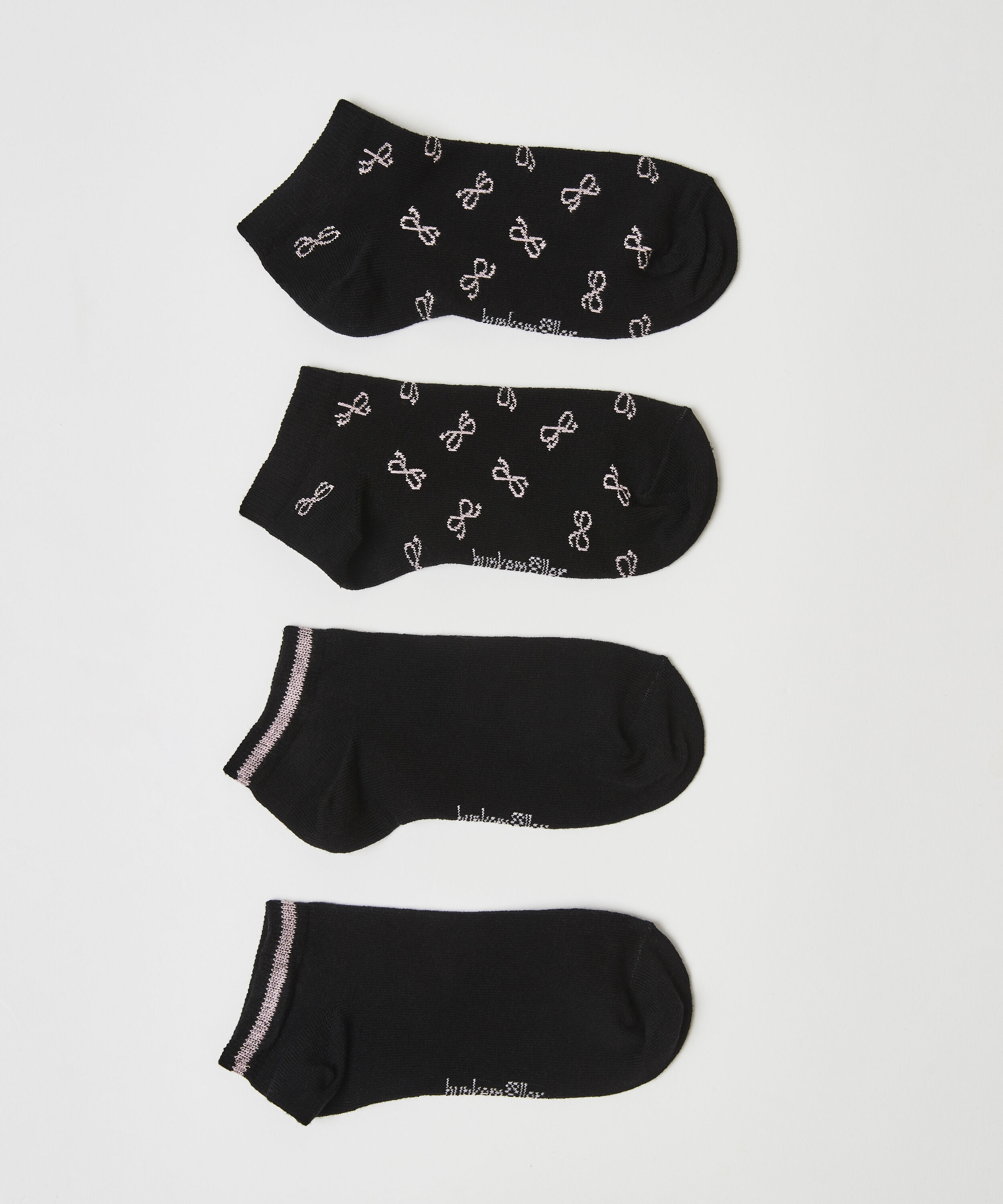 2 pares de calcetines tobilleros deportivos Cotton, Negro