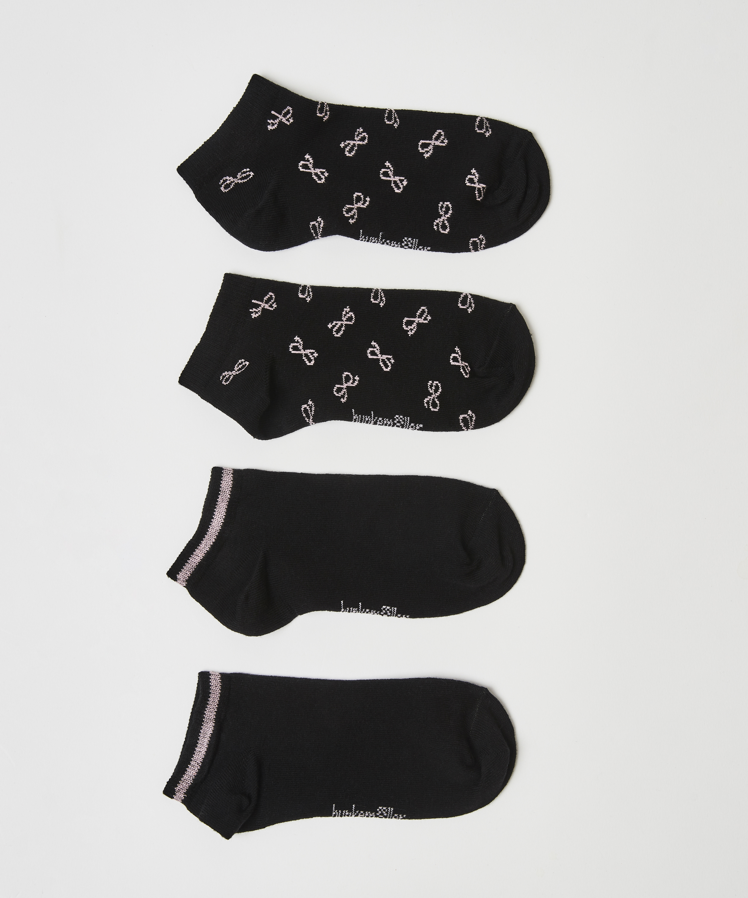 2 pares de calcetines tobilleros deportivos Cotton, Negro, main