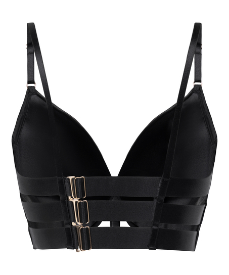 Sujetador de aros longline push-up acolchado Colette, Negro