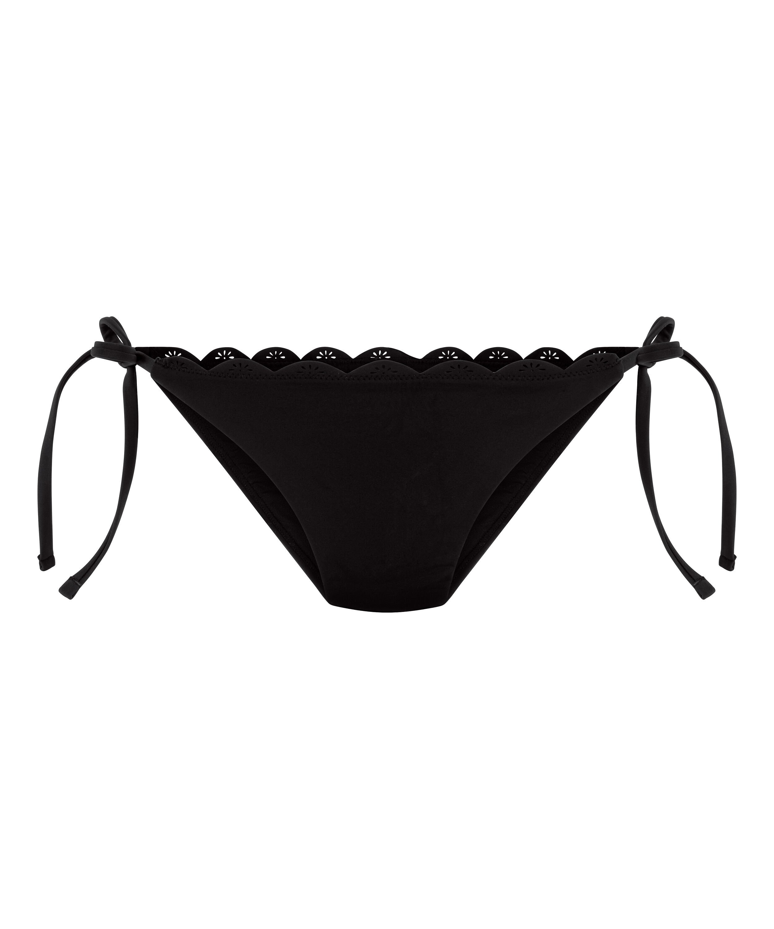 Braguita de bikini atrevida floral Scallop, Negro
