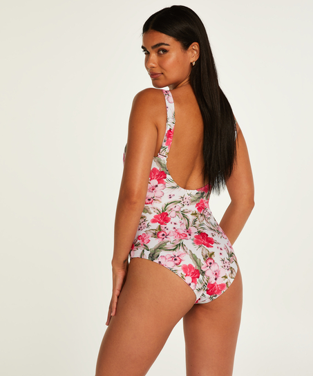 Bañador Tropical, Blanco