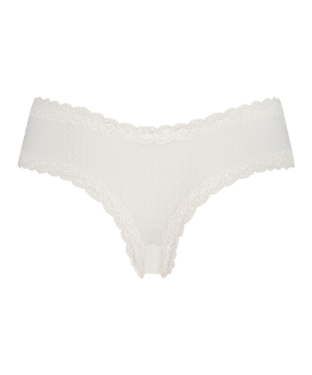 Brasile&ntilde;a en forma de V burn-out mesh, Blanco