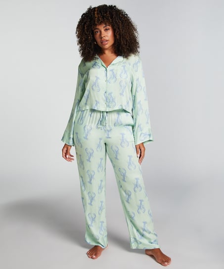 Pantalón de satén, Verde