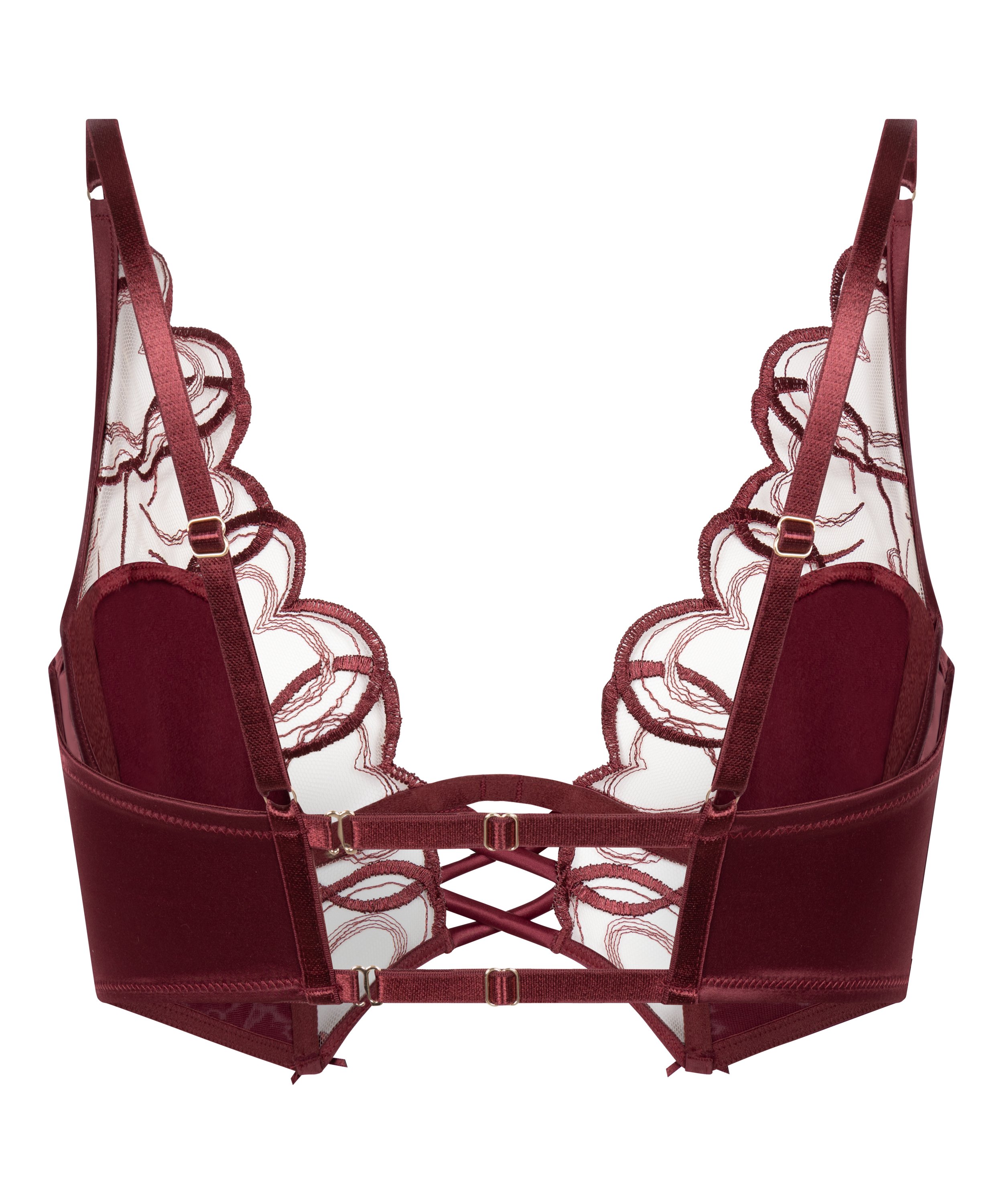 Sujetador largo con aros sin relleno Olivia, Rojo, main