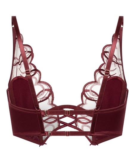 Sujetador largo con aros sin relleno Olivia, Rojo