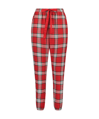 Pantalón de pijama Twill Check Cuff, Rojo