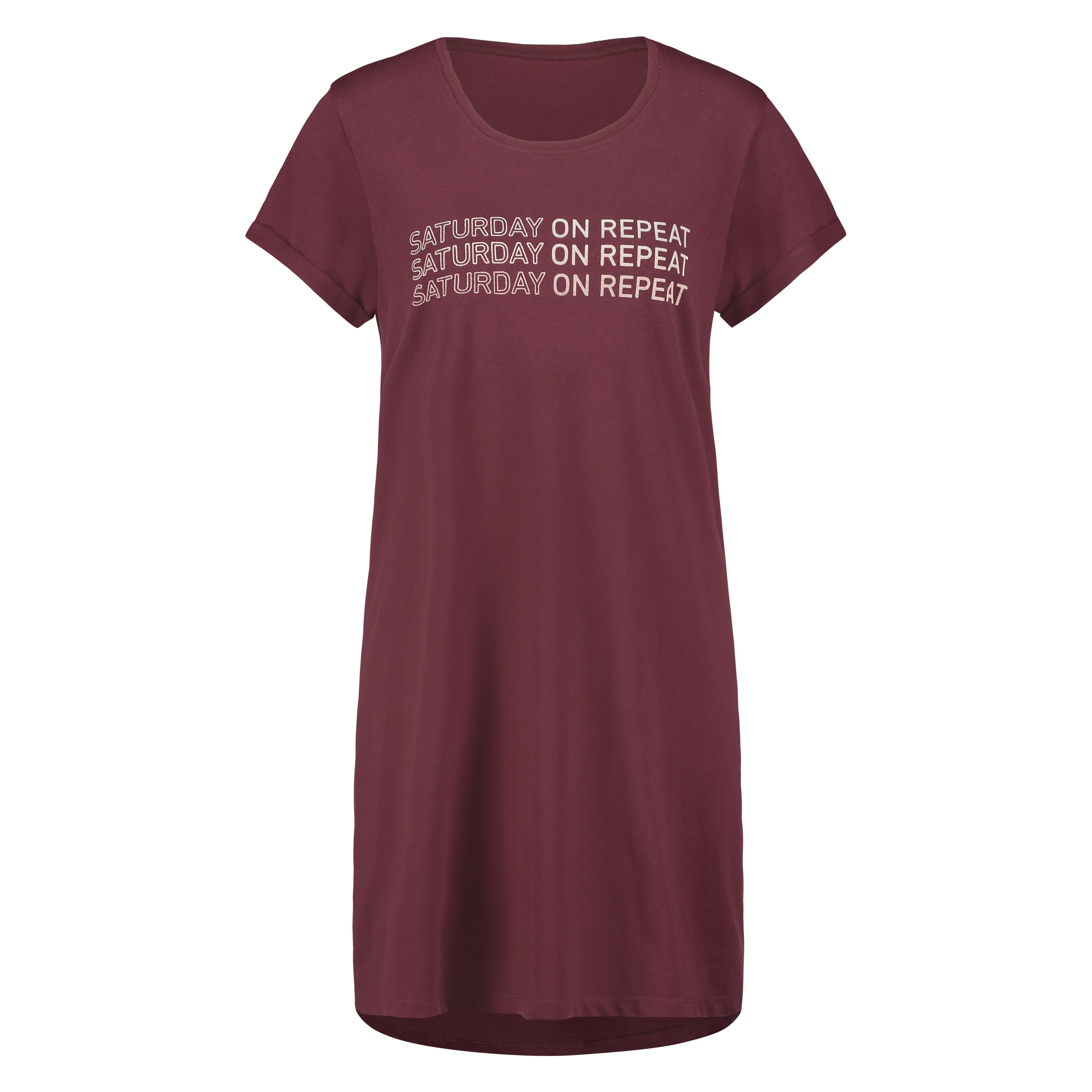 Camisón de escote redondo, Rojo, main