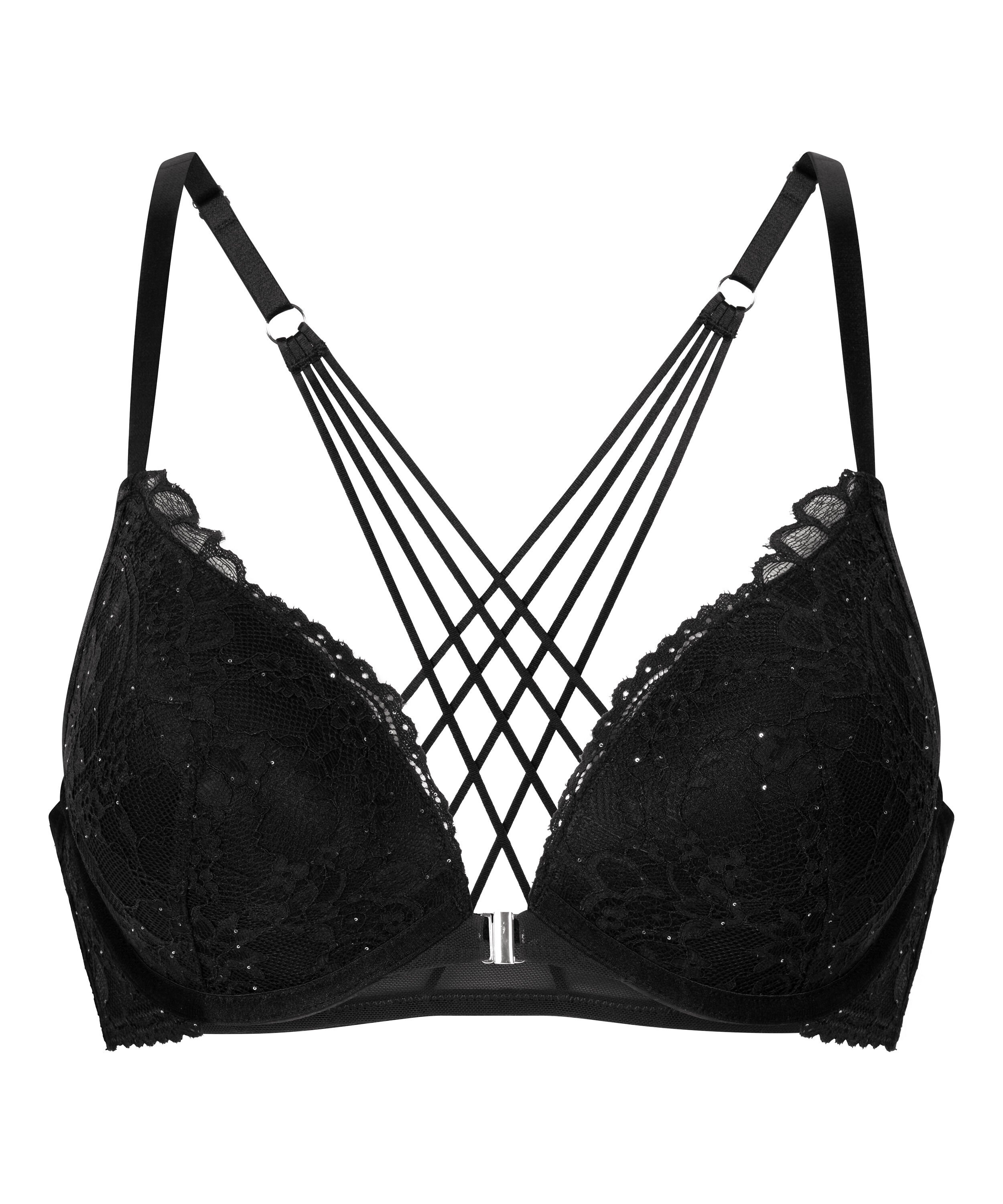 Sujetador de aros longline push-up acolchado Sabrina, Negro