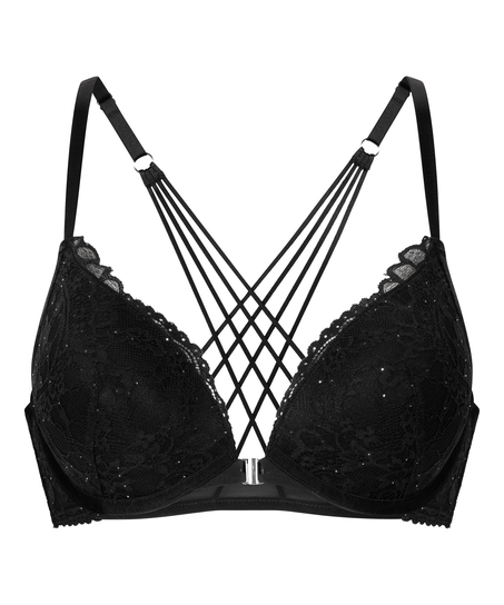 Sujetador de aros longline push-up acolchado Sabrina, Negro