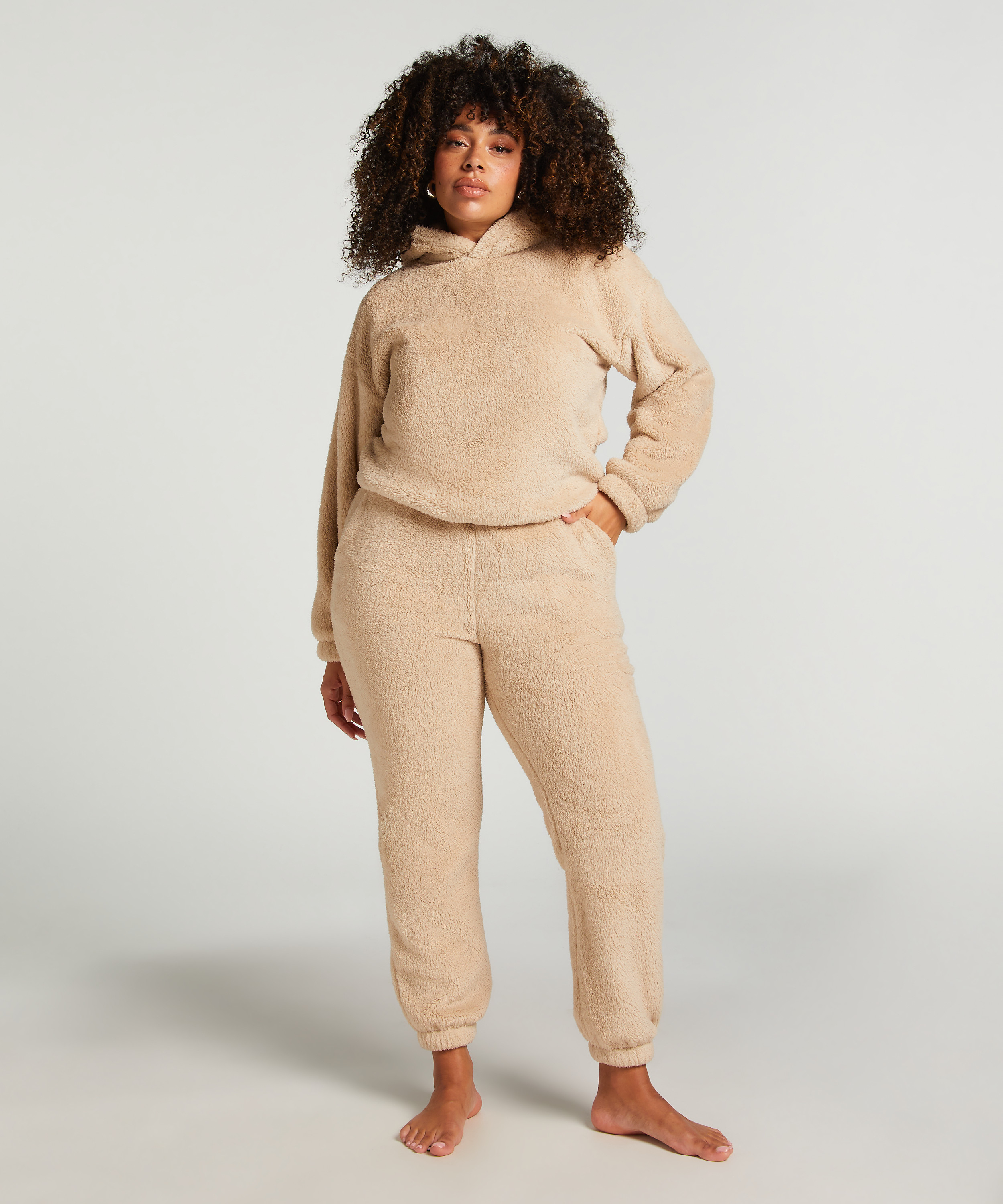 Sudadera con capucha Fleece Snuggle, Beige, main