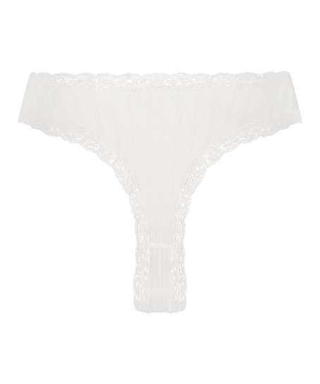 Brasile&ntilde;a en forma de V burn-out mesh, Blanco