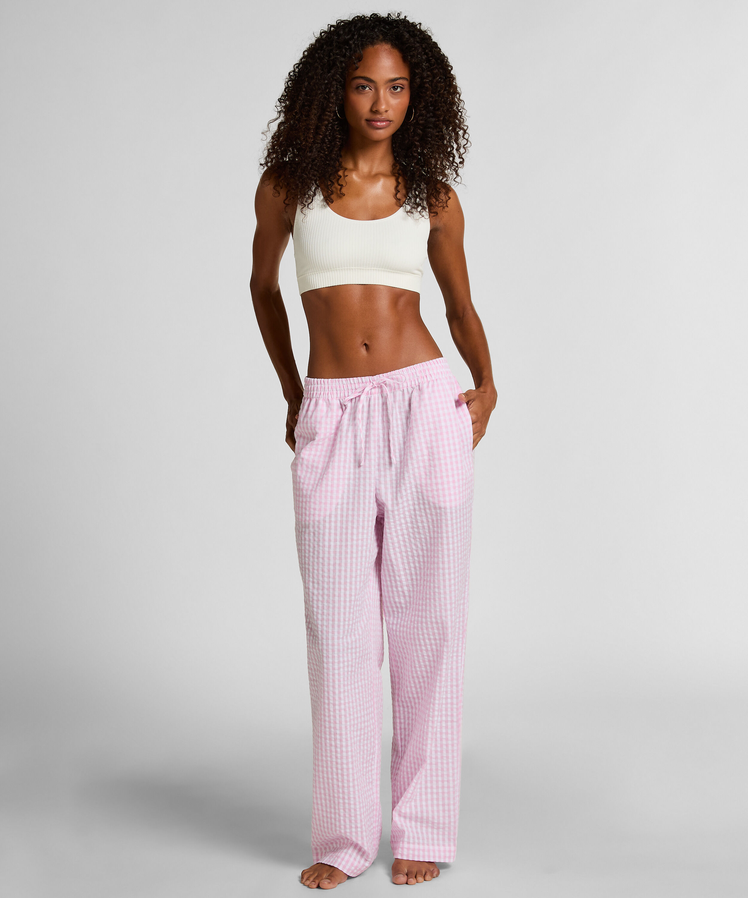 Pantalón de pijama de algodón, Rosa
