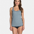 Top de punto acanalado Cami lace, Gris