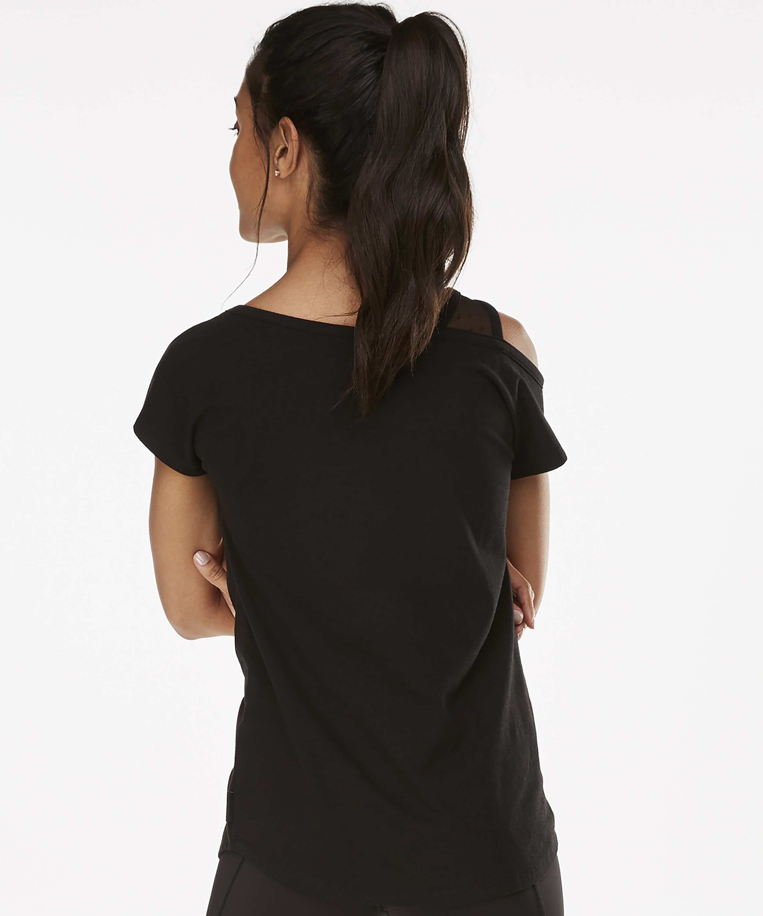Top deportivo de manga corta HKMX Branded, Negro, main