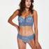 Sujetador de aros preformado longline Shiloh, Azul