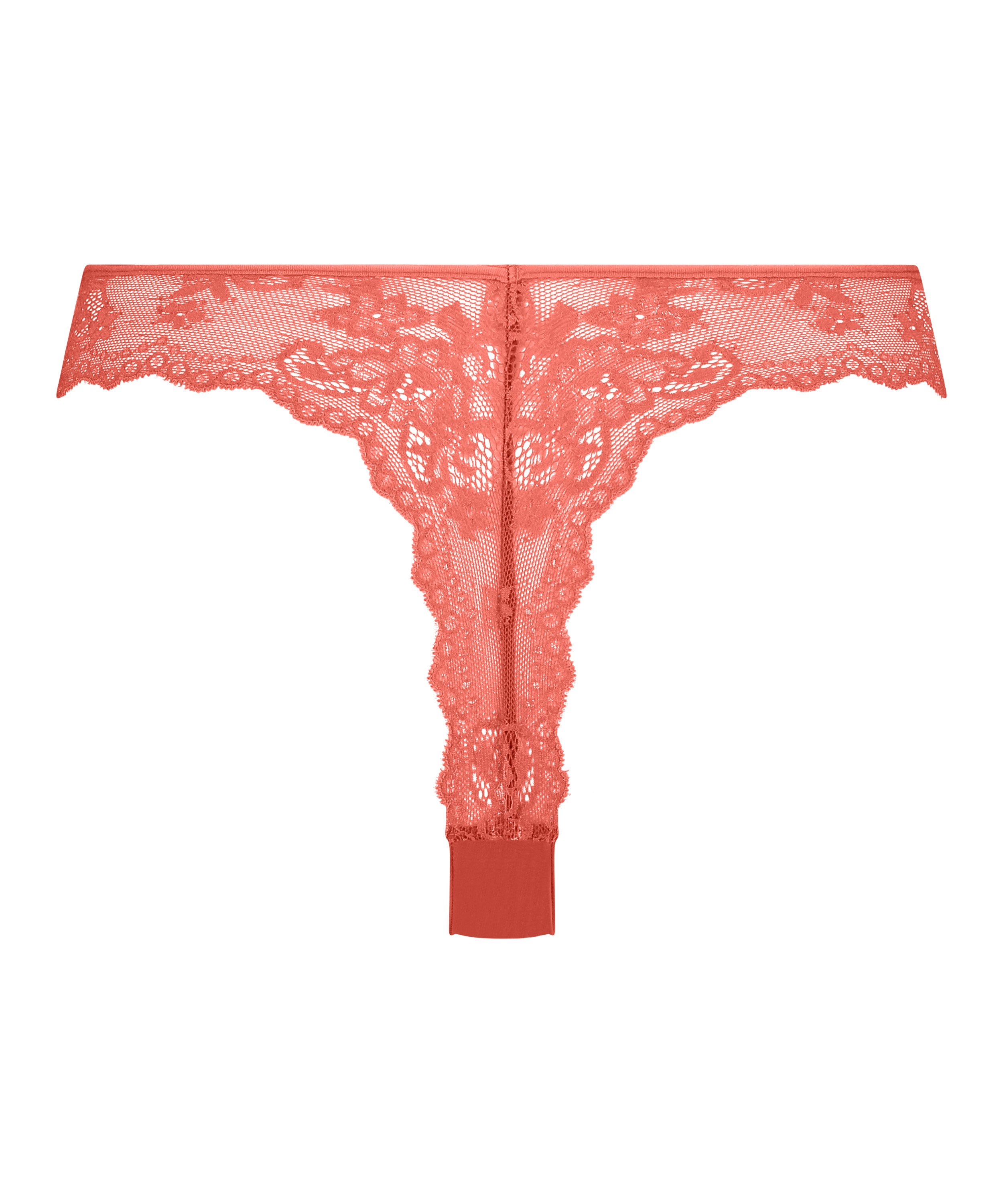 Invisible Tanga Lace Back, Rojo, main