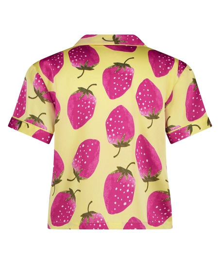 Chaqueta de manga corta de satén, Amarillo