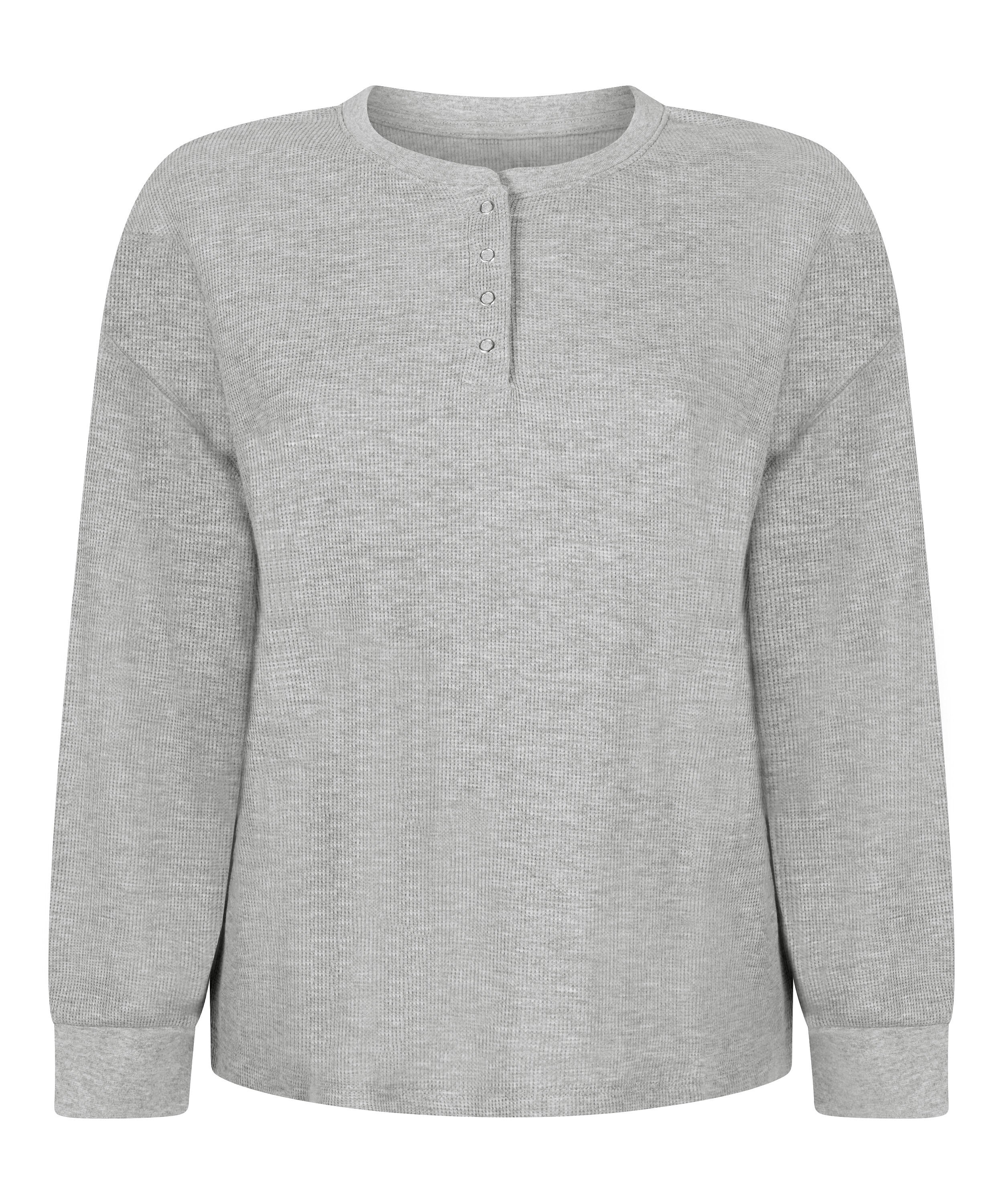 Top Waffle Henley, Gris
