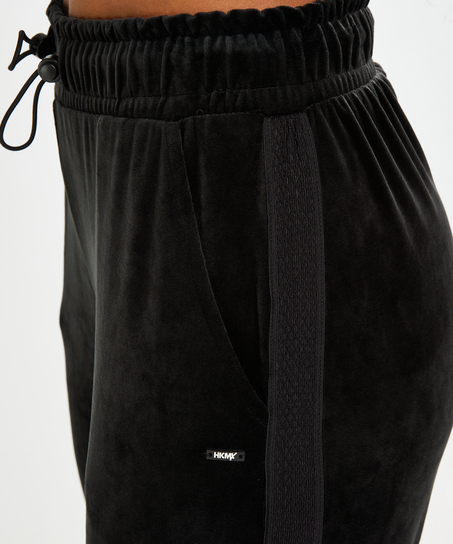 Pantal&oacute;n de deporte de terciopelo HKMX, Negro