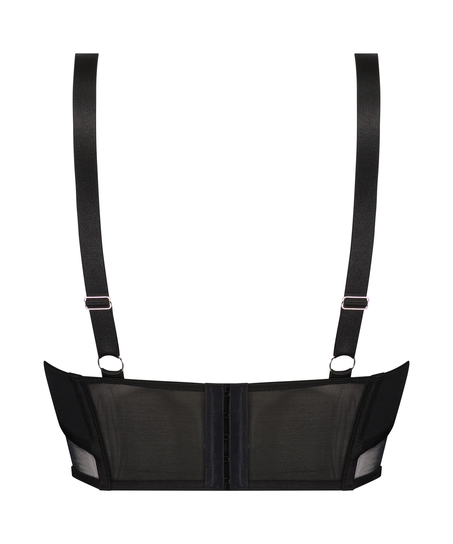 Top corsé de malla Love Me, Negro