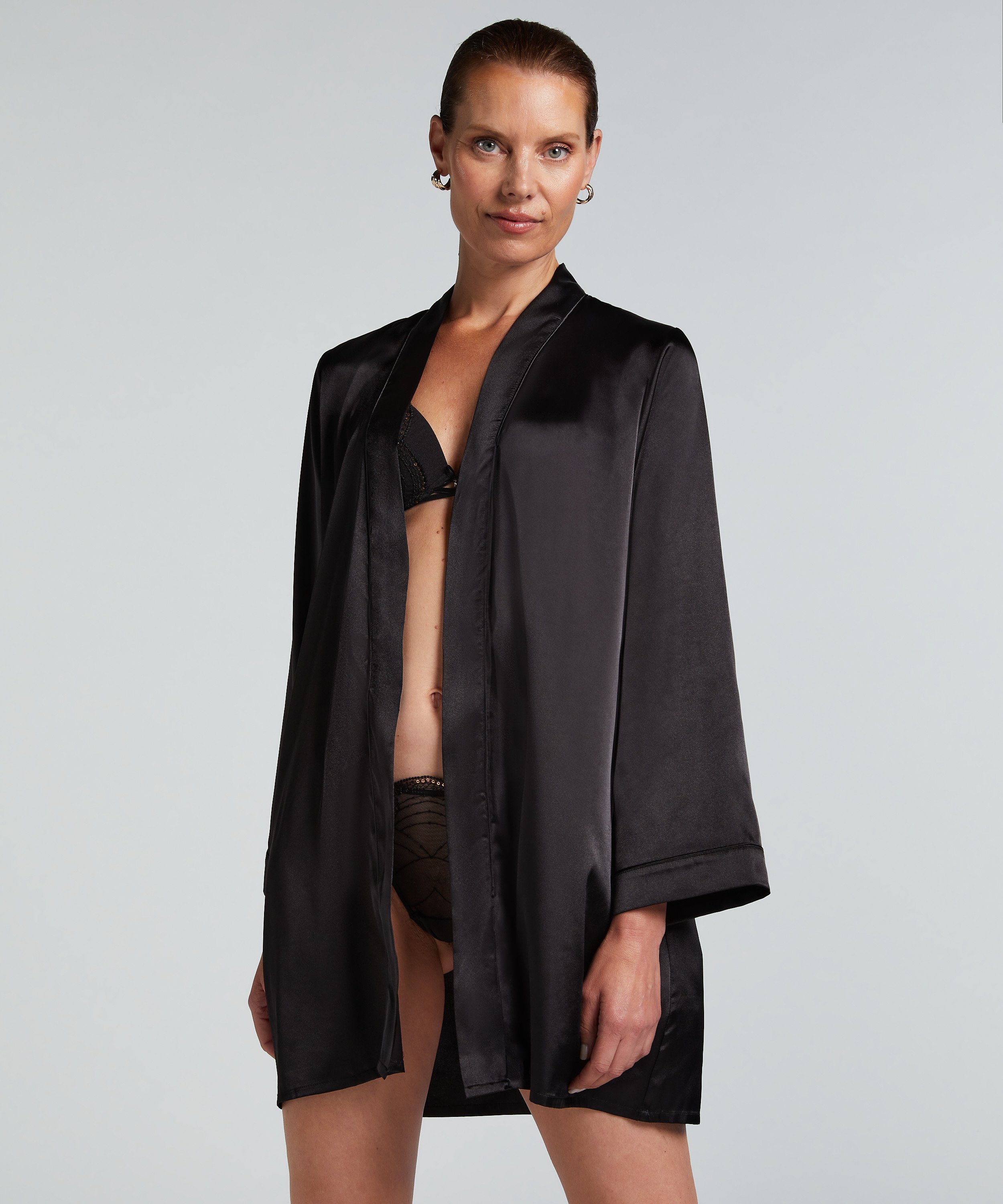 Kimono Satin, Negro, main
