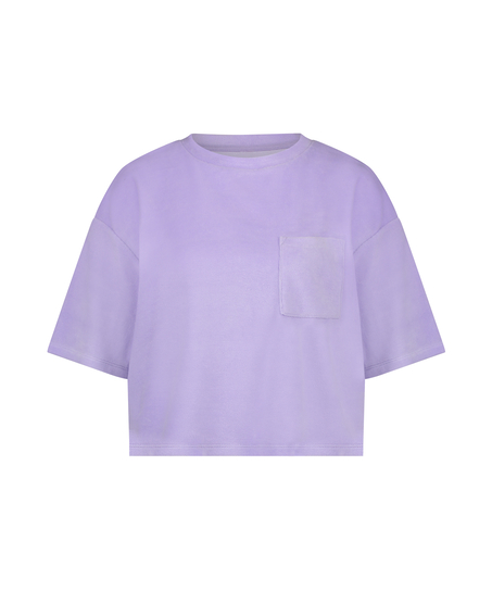 Top de terciopelo de manga corta, Morado