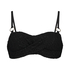 Top de bikini bandeau con relleno Crochet, Negro
