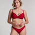 Braguita de Bikini de Corte Alto Luna, Rojo