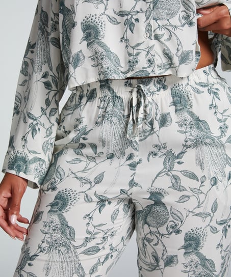 Pantalón de pijama de algodón, Blanco