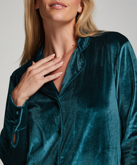 Camisón de terciopelo brillante, Azul