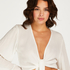 Top de manga larga Knot, Blanco