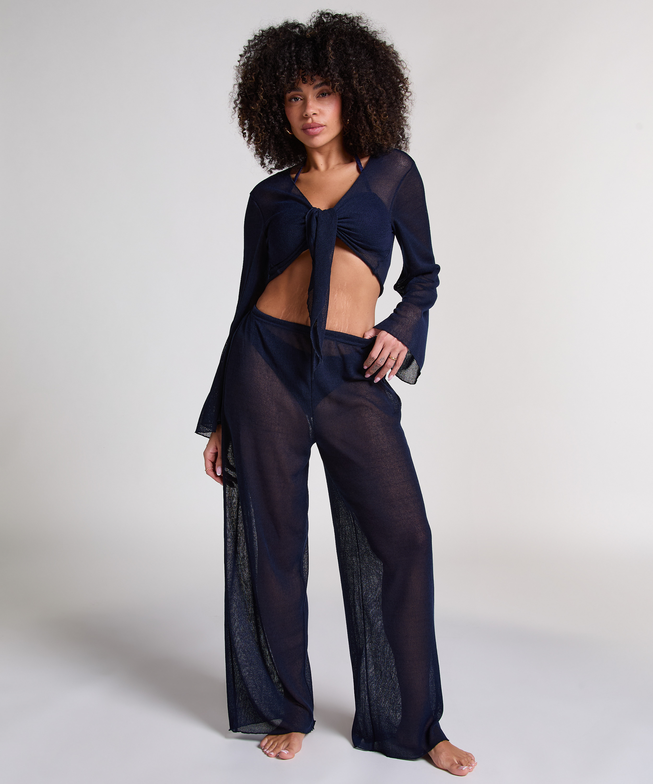 Top de playa de punto, Azul, main