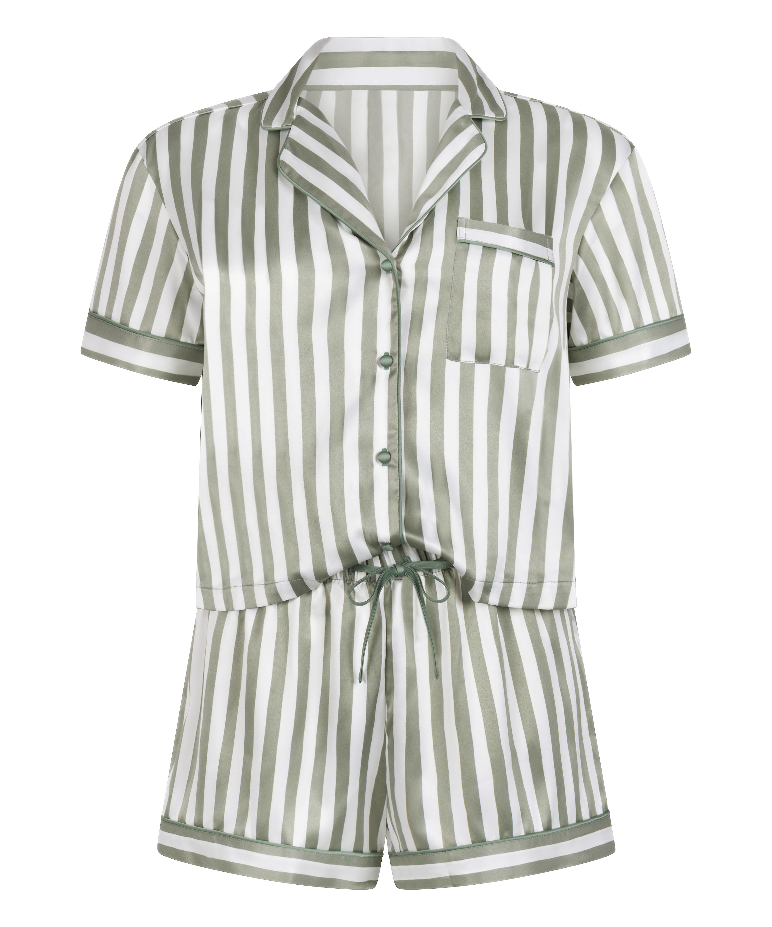 Juego de pijama de sat&eacute;n, Verde, main