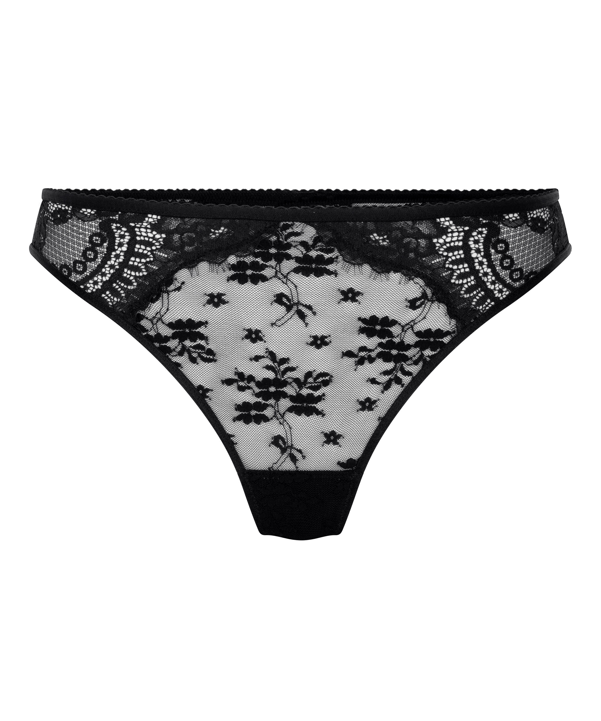 Tanga de pernera alta Lou, Negro